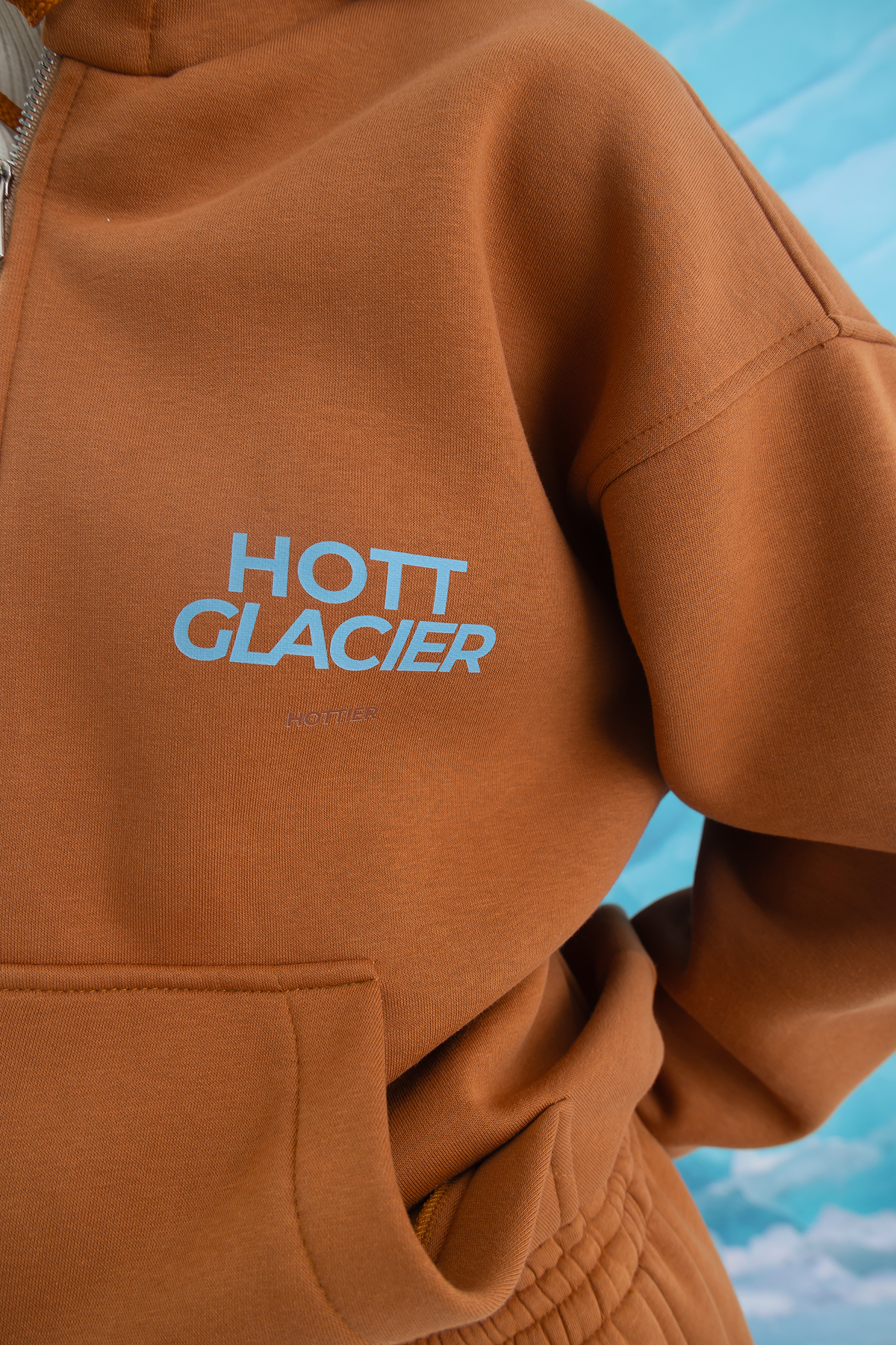 Світшот на блискавці Glacier No.2 утеплений, Caramel