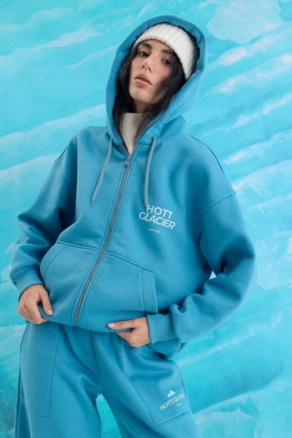 Світшот на блискавці Glacier No.2 утеплений, Ice blue