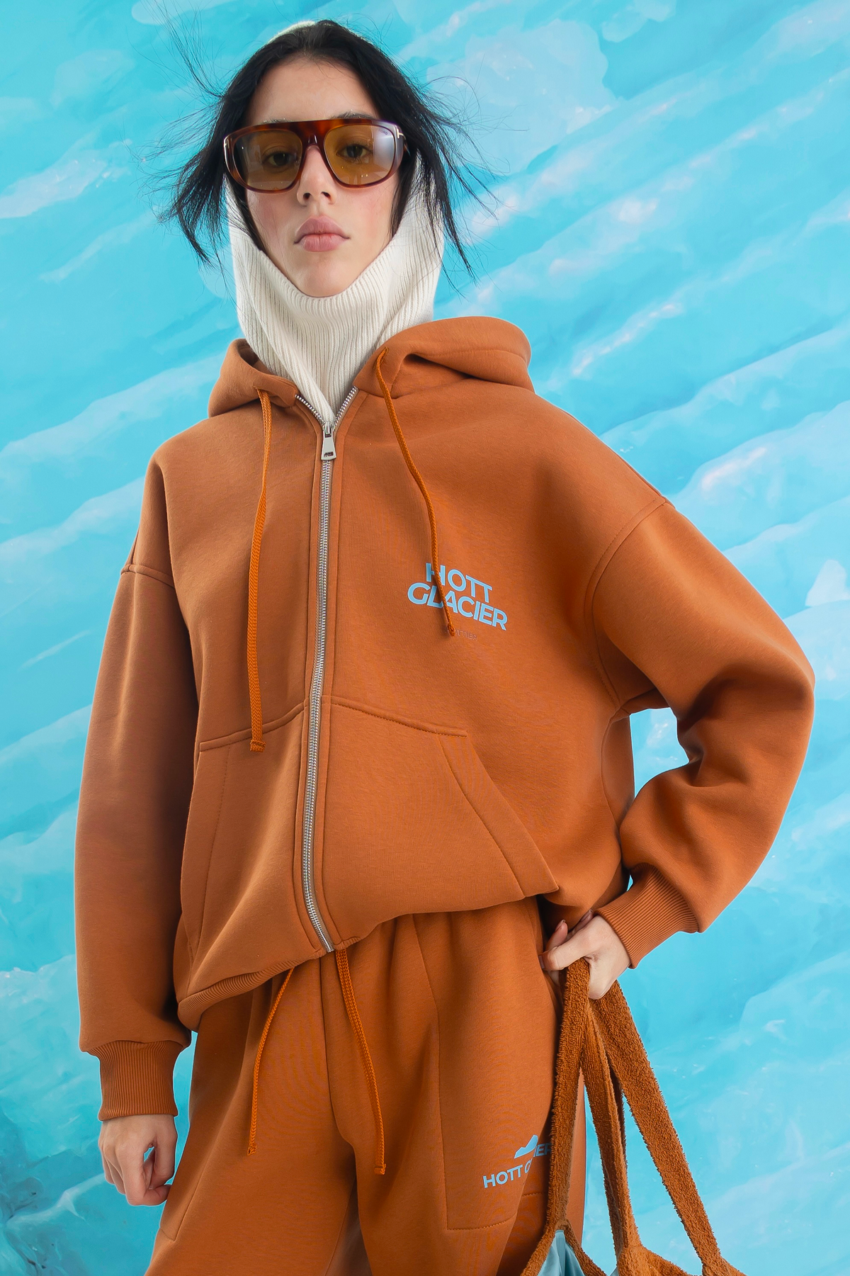 Світшот на блискавці Glacier No.2 утеплений, Caramel