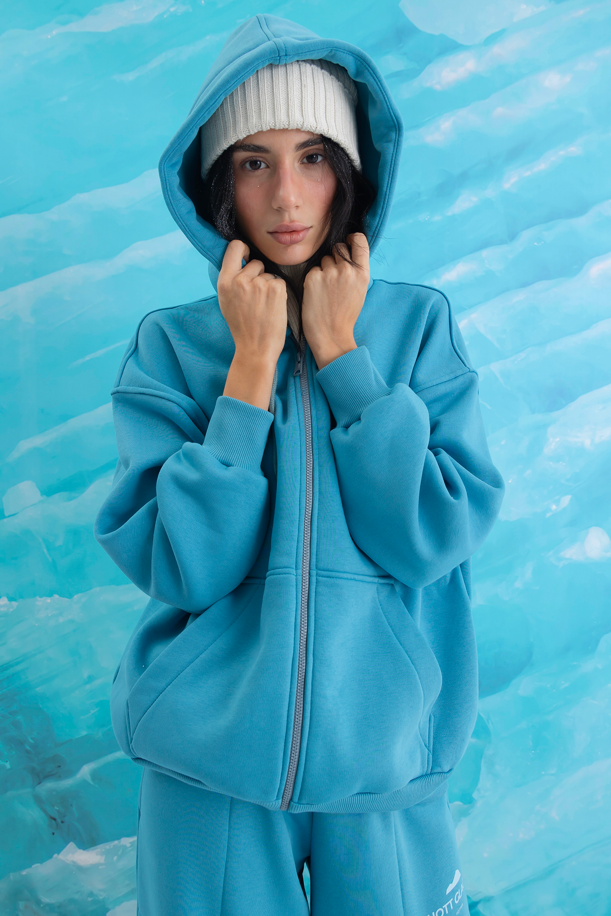 Світшот на блискавці Glacier No.2 утеплений, Ice blue