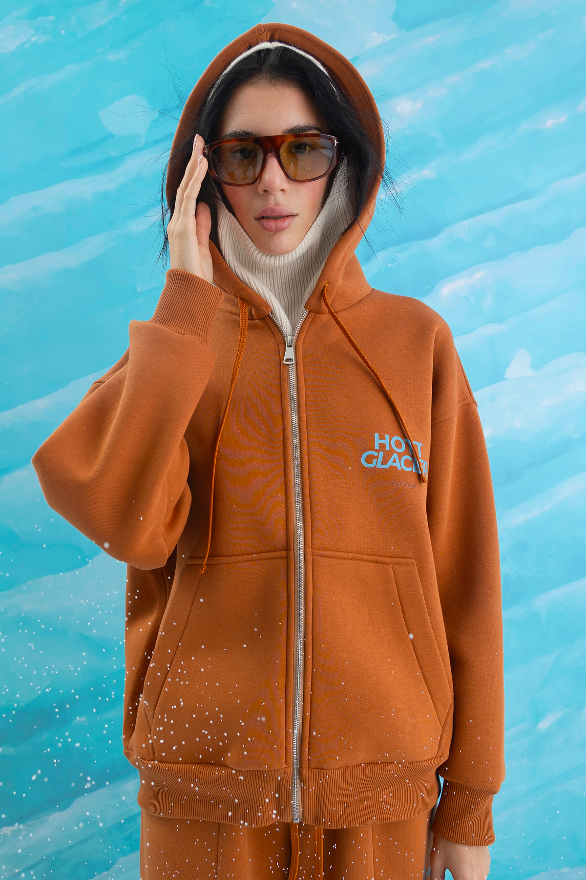 Світшот на блискавці Glacier No.2 утеплений, Caramel