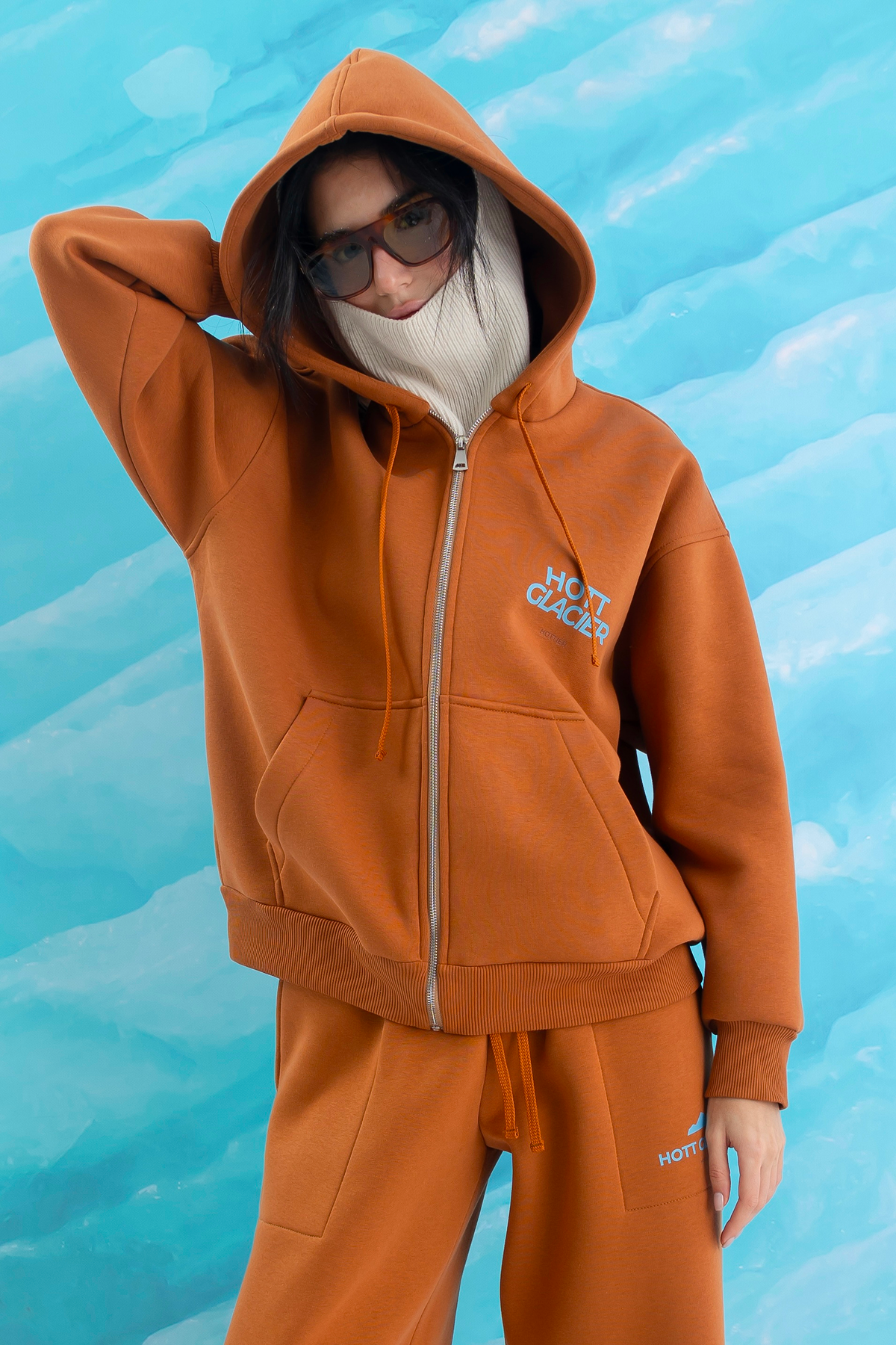 Світшот на блискавці Glacier No.2 утеплений, Caramel